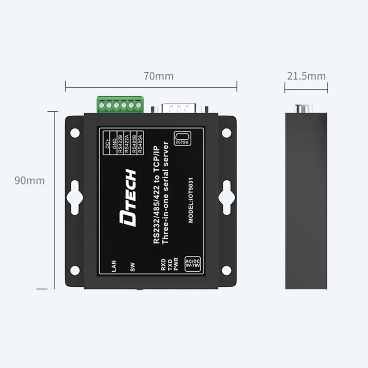 Server seriale DTECH RS232/485/422 a TCP 3 in 1