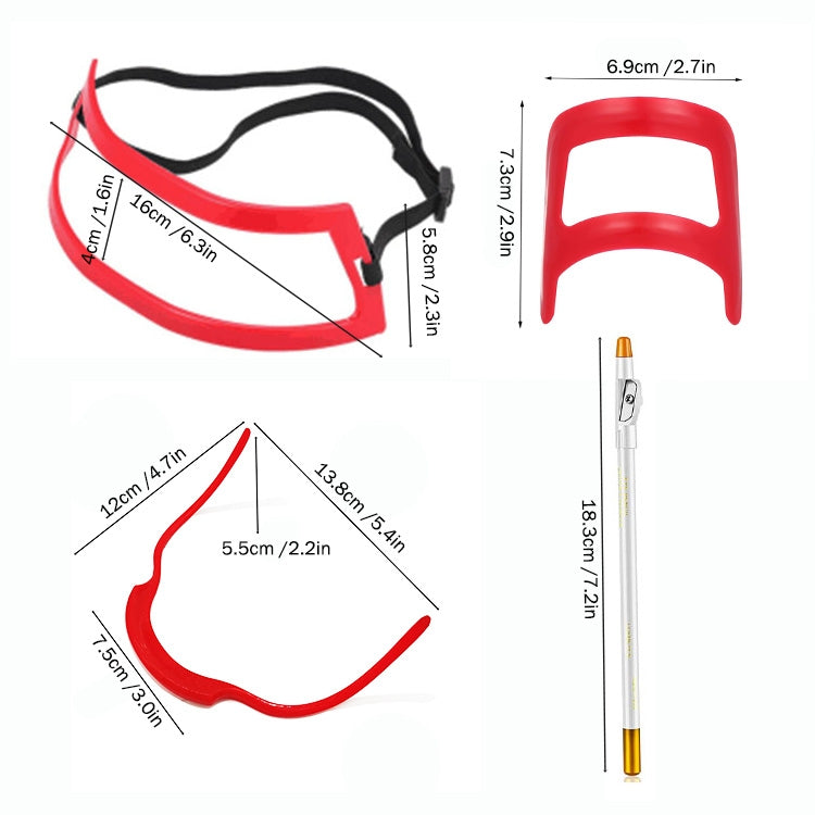 Set 2 strumenti per modellare la barba con righello e penna