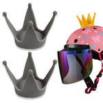 Set 2 pezzi decorazione casco moto corona in silicone