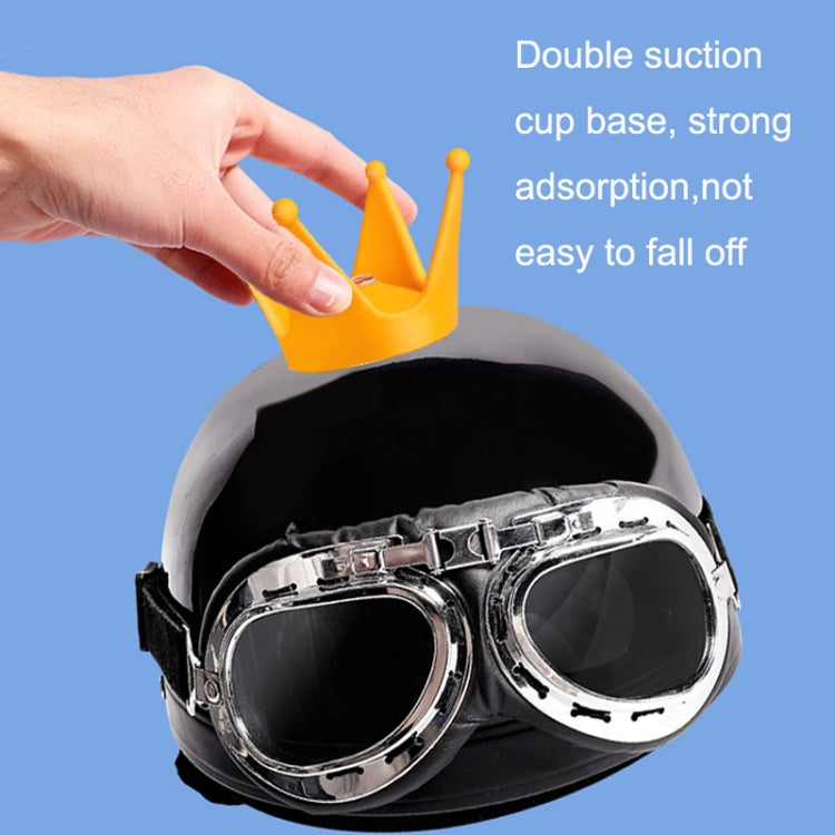Set 2 pezzi decorazione casco moto corona in silicone
