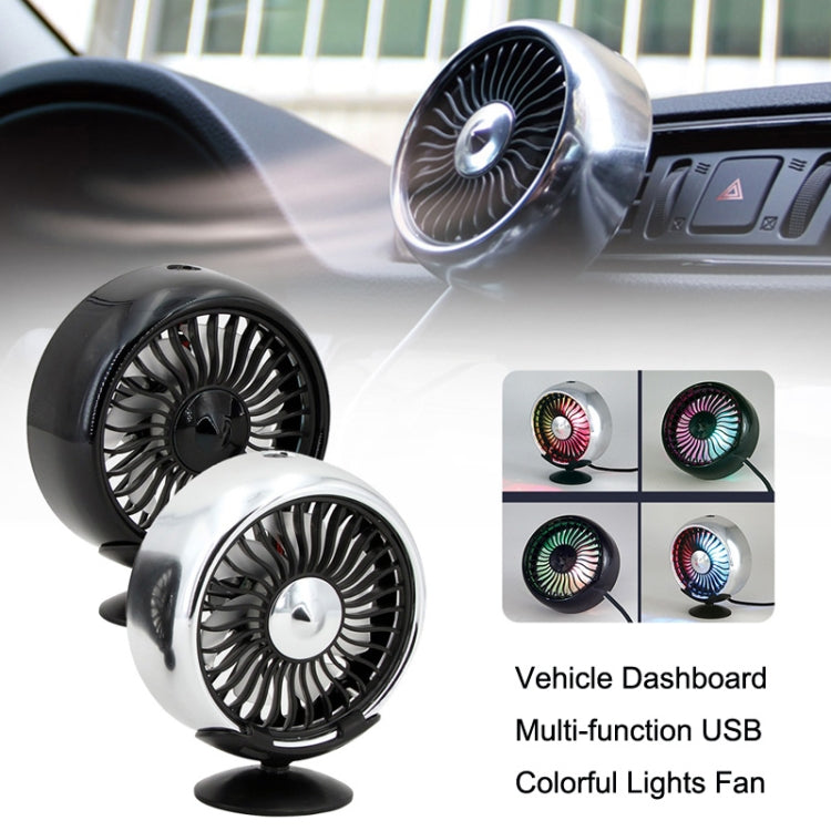 Ventola USB per cruscotto auto con luci colorate
