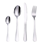Set 4 pezzi coltelli e forchetta da bistecca in acciaio inox