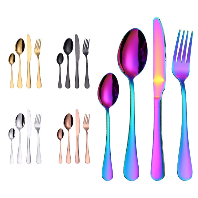 Set 4 pezzi coltelli e forchetta da bistecca in acciaio inox