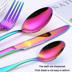 Set 4 pezzi coltelli e forchetta da bistecca in acciaio inox