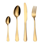 Set 4 pezzi coltelli e forchetta da bistecca in acciaio inox