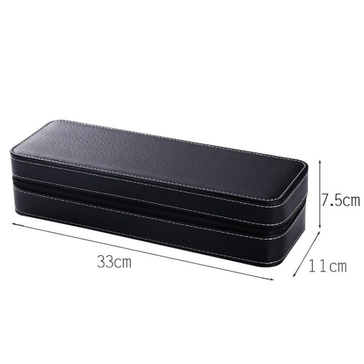Scatola porta orologi 6 scomparti in pelle PU nera