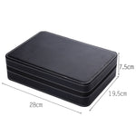 Custodia porta orologi 10 scomparti in pelle PU nera