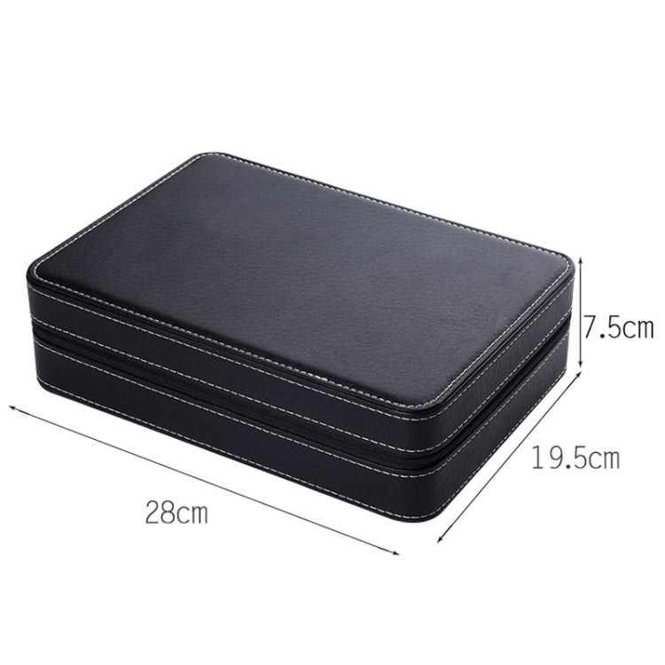 Custodia porta orologi 10 scomparti in pelle PU nera