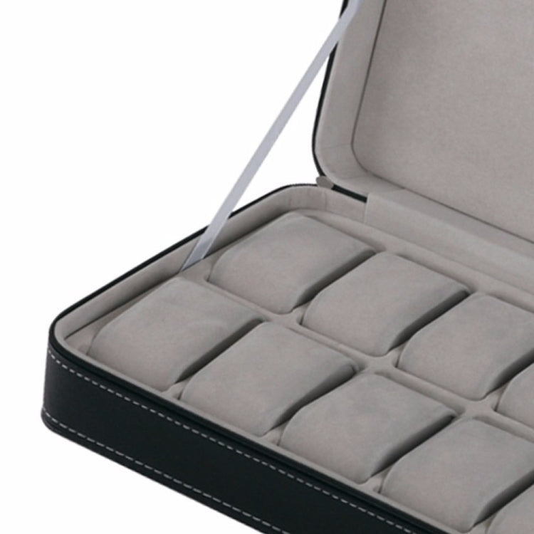 Custodia porta 12 orologi in pelle PU nera