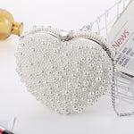 Borsa a tracolla donna con chiusura a cuore e perle