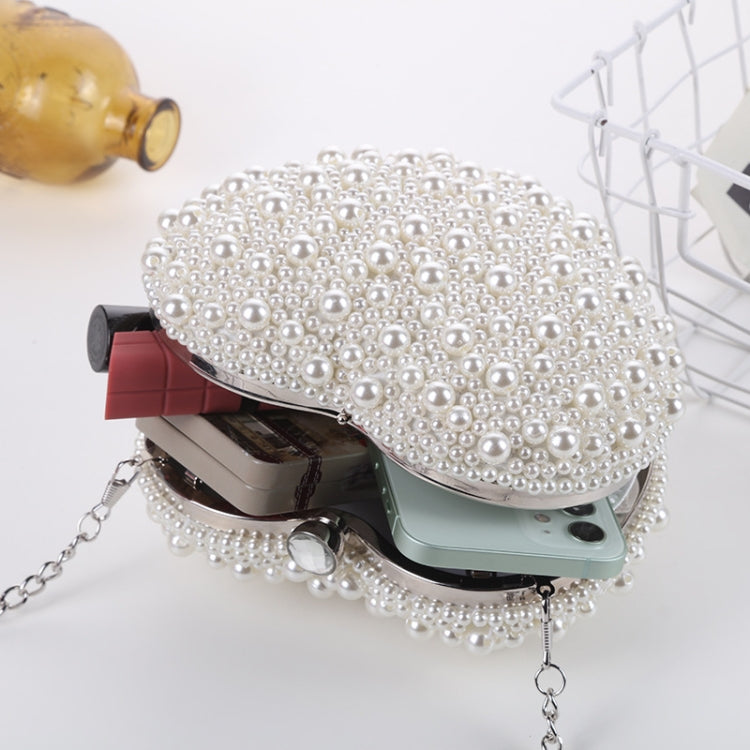 Borsa a tracolla donna con chiusura a cuore e perle