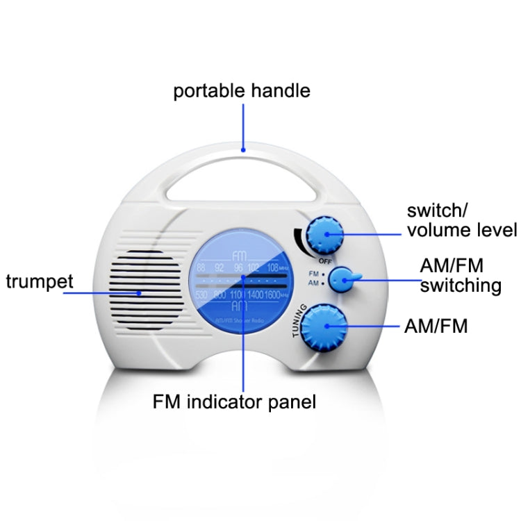 Radio portatile AM/FM SY-910 impermeabile IPX4 - immagine 3