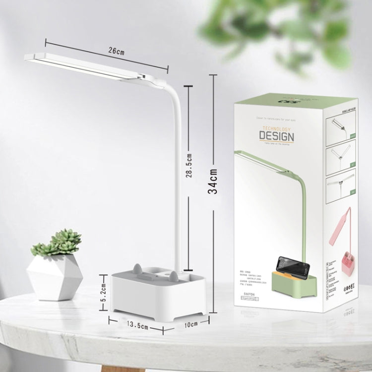 Lampada da scrivania LED con portacellulare e portapenne