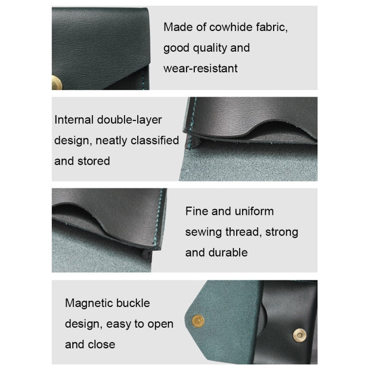 Portacarte in pelle impermeabile con chiusura magnetica