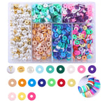 Set 2 pezzi perline ceramica 6 griglie colori misti