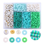 Set 2 pezzi perline ceramica 6 griglie colori misti