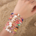 Set 2 pezzi perline ceramica 6 griglie colori misti