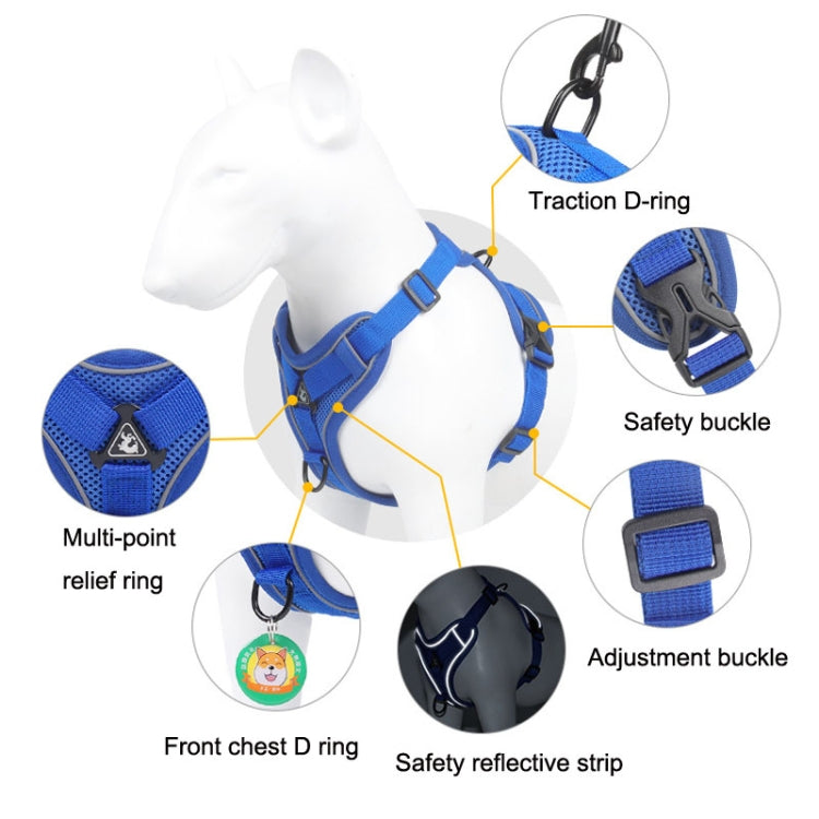 Gilet pettorale riflettente traspirante per cani S-XL
