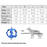 Gilet pettorale riflettente traspirante per cani S-XL