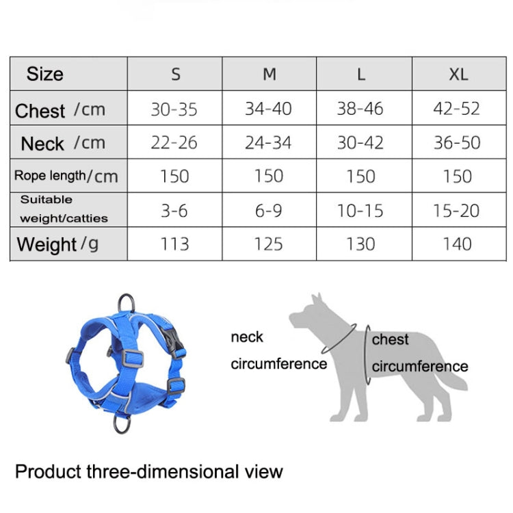 Gilet pettorale riflettente traspirante per cani S-XL