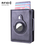 Portacarte RFID in pelle PU e alluminio compatibile con AirTag