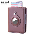Portacarte RFID in pelle PU e alluminio compatibile con AirTag - immagine 2