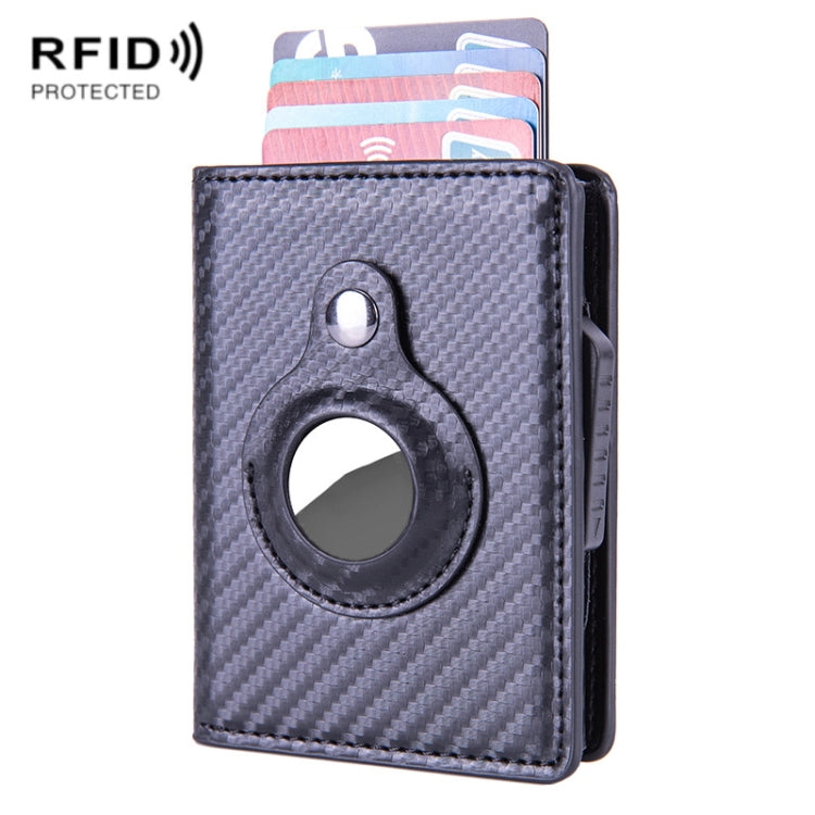 Portacarte RFID in pelle PU e alluminio compatibile con AirTag - immagine 4