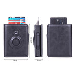 Portacarte RFID in pelle PU e alluminio compatibile con AirTag - immagine 6