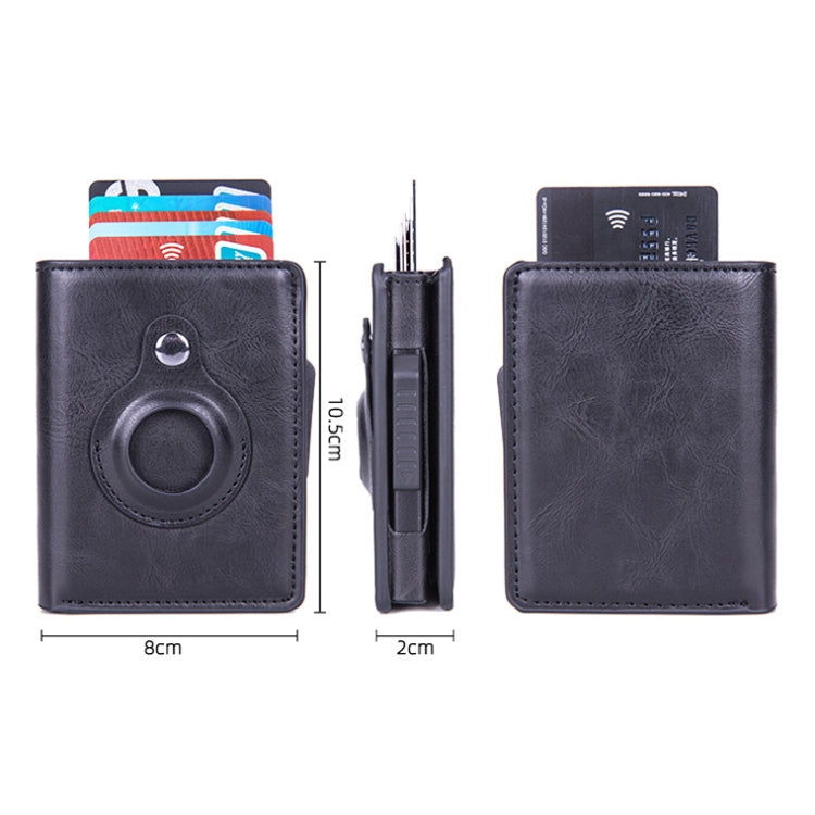 Portacarte RFID in pelle PU e alluminio compatibile con AirTag - immagine 6