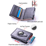 Portacarte RFID in pelle PU e alluminio compatibile con AirTag - immagine 7