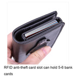 Portacarte RFID in pelle PU e alluminio compatibile con AirTag - immagine 8