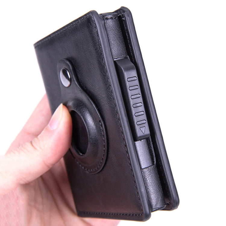 Portacarte RFID in pelle PU e alluminio compatibile con AirTag - immagine 9