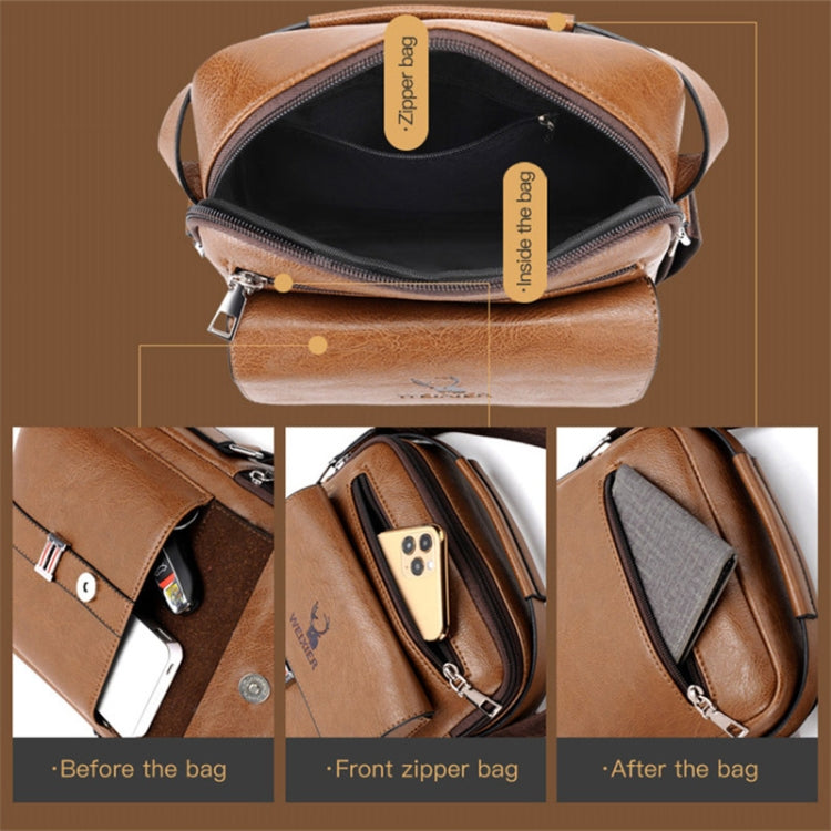 WEIXIER D245 Borsa da lavoro uomo in pelle PU 26x21x6 cm