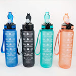 Borraccia sportiva 1000ml con cannuccia e coperchio a scatto