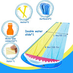 Scivolo d'acqua gonfiabile squalo in PVC 4,8x1,4 m