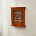 Scatola porta chiavi da parete in legno con vetro blu