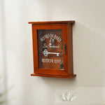 Scatola porta chiavi da parete in legno con vetro blu