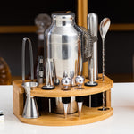 Set shaker per bar con base in legno 350-750ml
