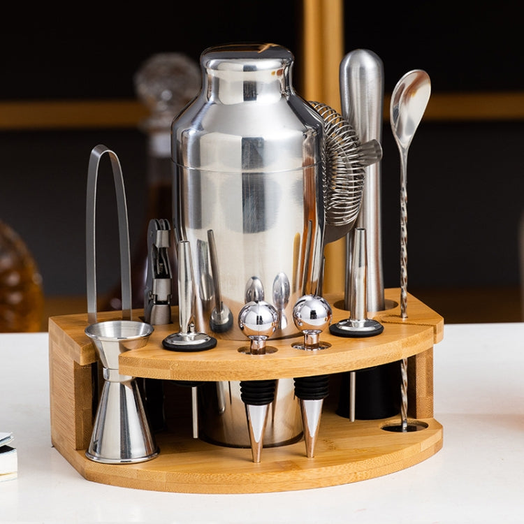 Set shaker per bar con base in legno 350-750ml
