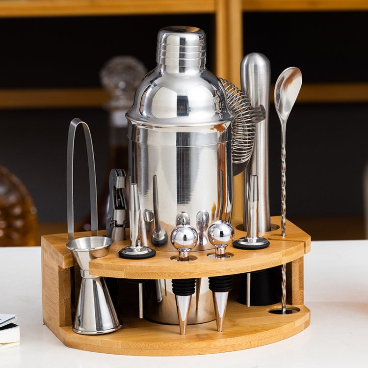 Set shaker per bar con base in legno 350-750ml