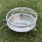 Griglia barbecue pieghevole rotonda in acciaio inox 34x34x10 cm