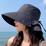 Cappello estivo donna con protezione solare e tesa larga