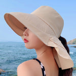 Cappello estivo donna con protezione solare e tesa larga