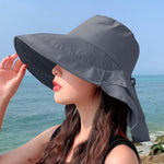 Cappello estivo donna con protezione solare e tesa larga