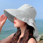 Cappello estivo donna con protezione solare e tesa larga