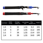 Canna da pesca telescopica in fibra di carbonio 1,5-2,4 m