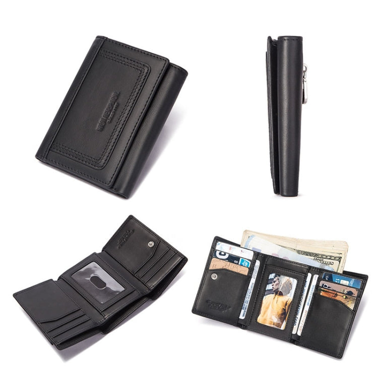Portafoglio uomo in pelle con zip e slot carte BP992