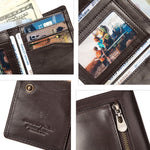Portafoglio uomo in pelle con zip e slot carte BP992