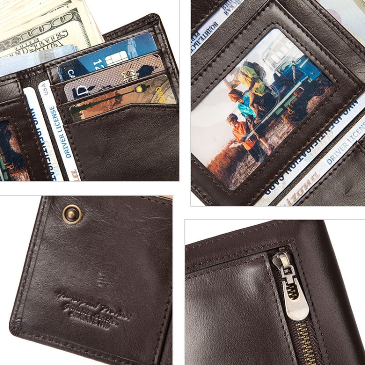 Portafoglio uomo in pelle con zip e slot carte BP992