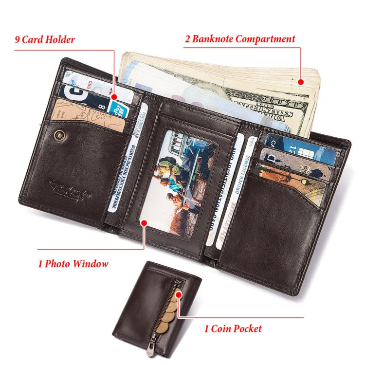 Portafoglio uomo in pelle con zip e slot carte BP992